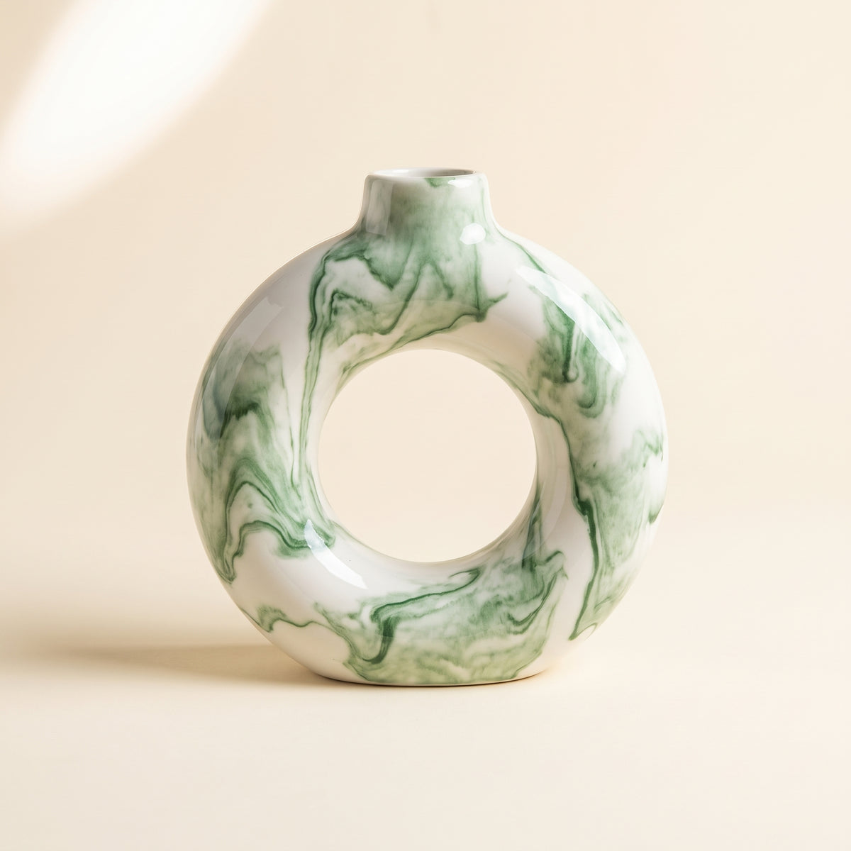 Verdant Loop Ceramic Vase — 8 Inch