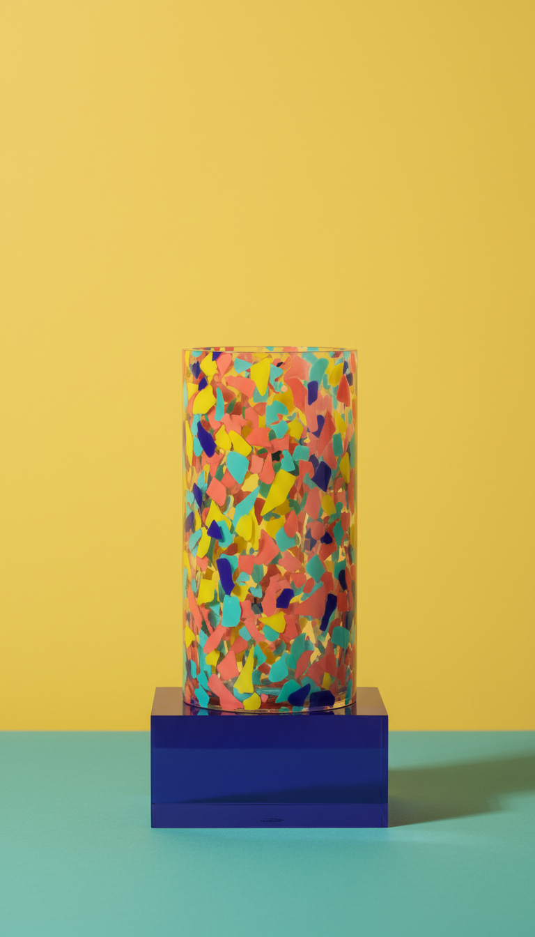 Confetti Acrylic Vase With Sprinkles