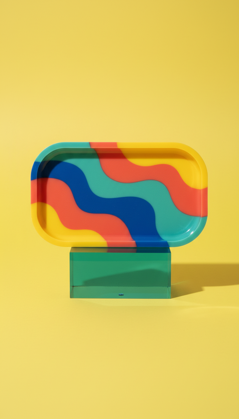 Wiggly Pattern Trinket Tray In Neon